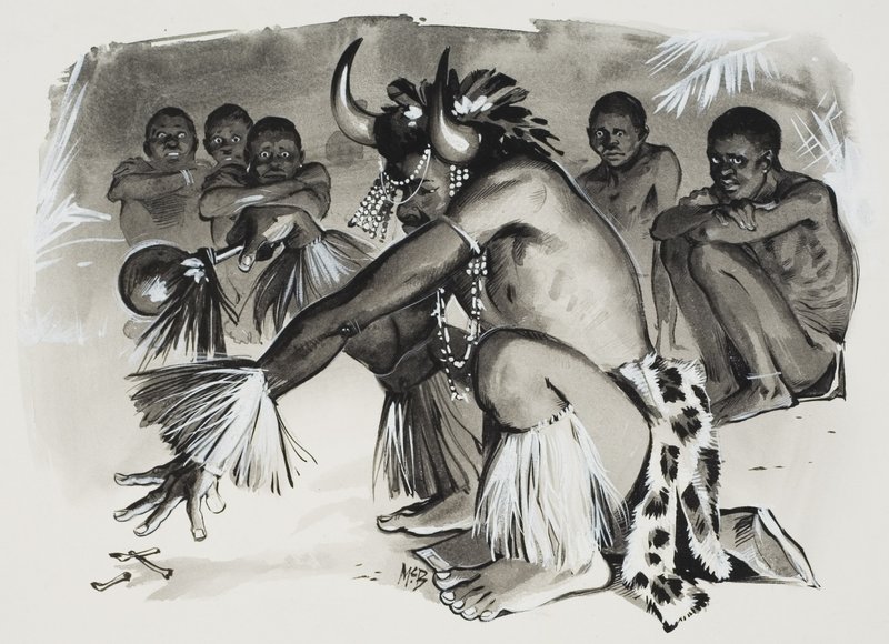 Witch Doctor (gouache på papir) af Angus McBride