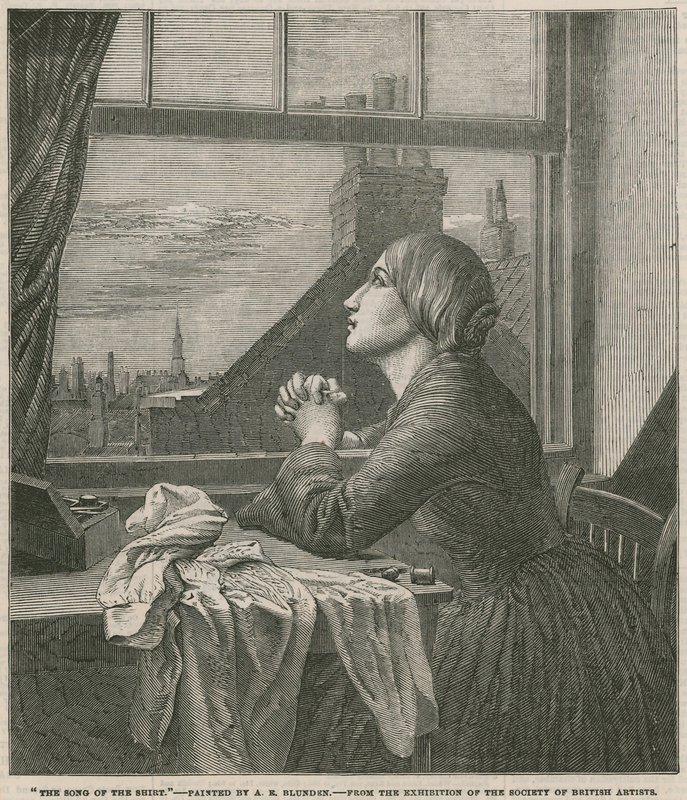 Skjortens sang - malet af A E Blunden (gravering) af Anna E. Blunden
