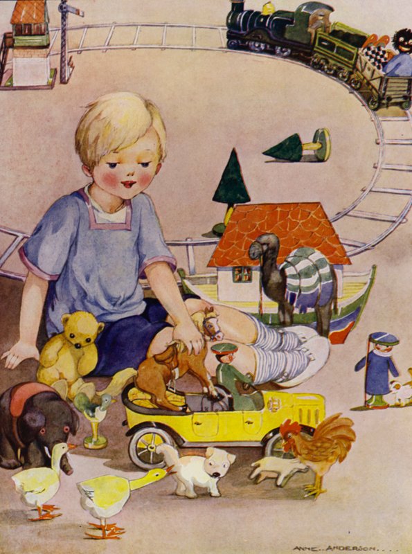 Julemorgen (farve litho) af Anne (after) Anderson