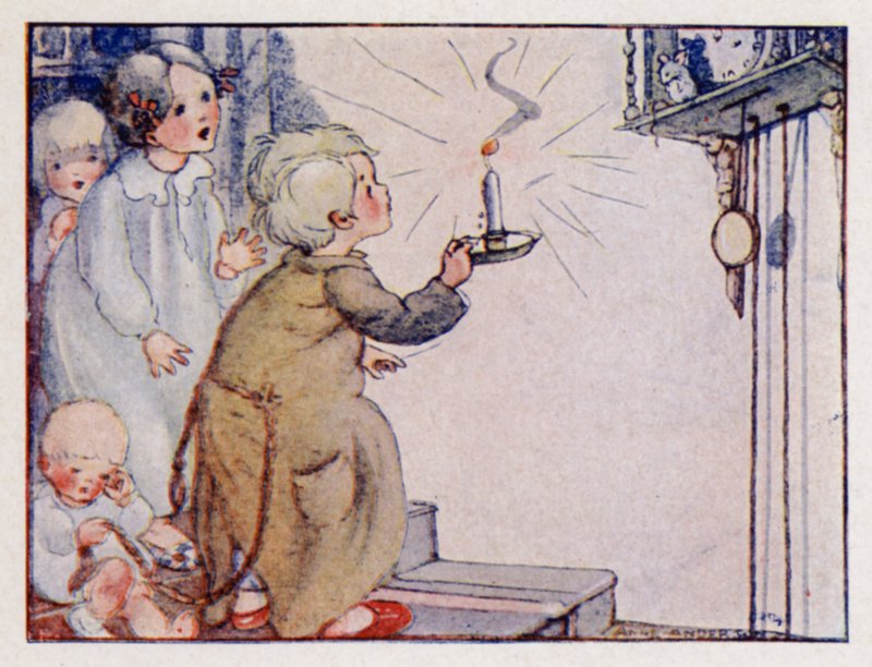 Børnerim: Dickery, Dickery, Dock! (farve litho) af Anne (after) Anderson