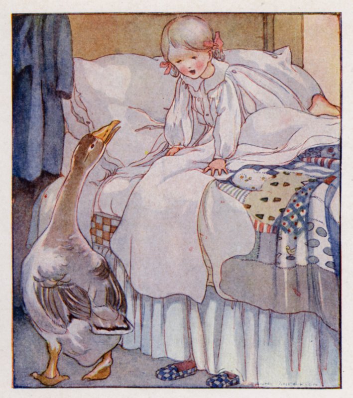 Børnerim: Goosey, Goosey Gander (farve litho) af Anne (after) Anderson
