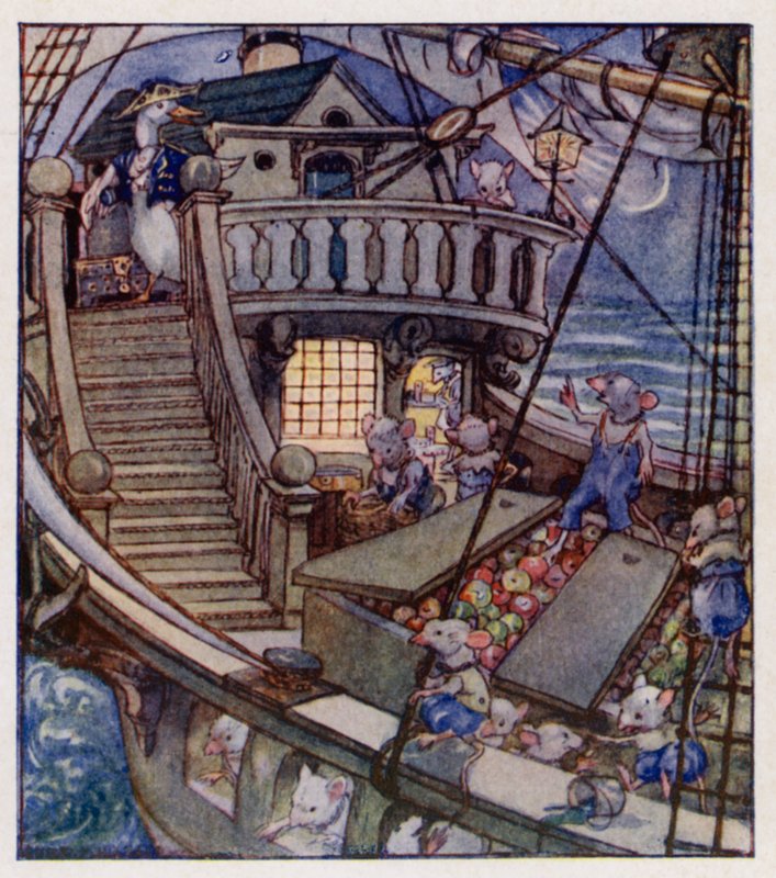 Børnerim: I Saw A Ship A-Sailing (farve litho) af Anne (after) Anderson