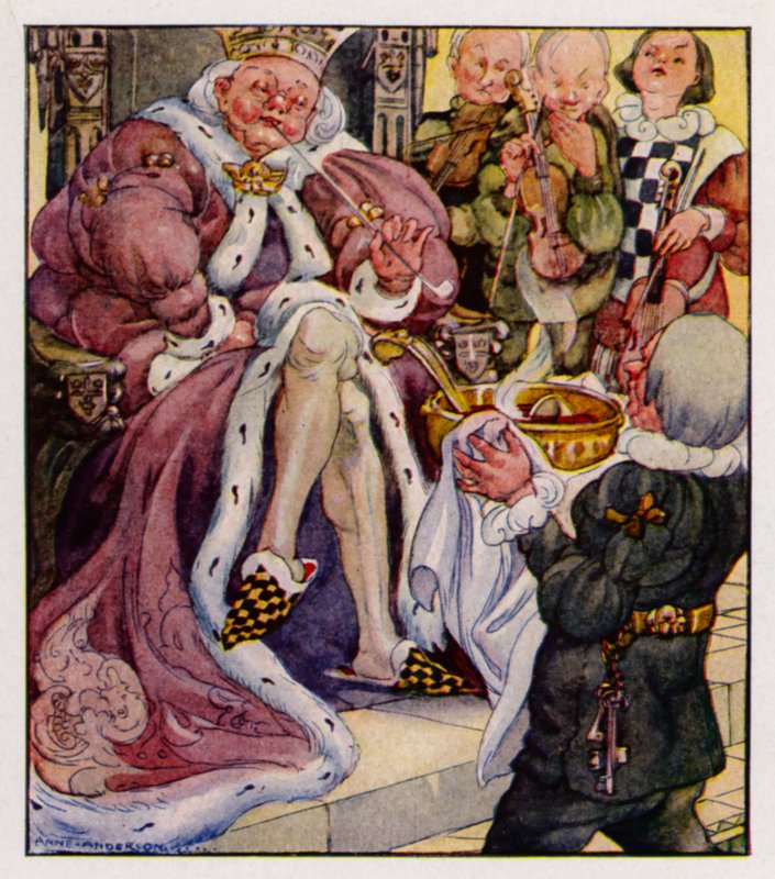 Børnerim: Old King Cole Was A Merry Old Soul (farve litho) af Anne (after) Anderson
