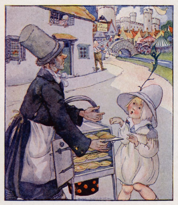 Børnerim: Simple Simon Met A Pie-Man (farve litho) af Anne (after) Anderson