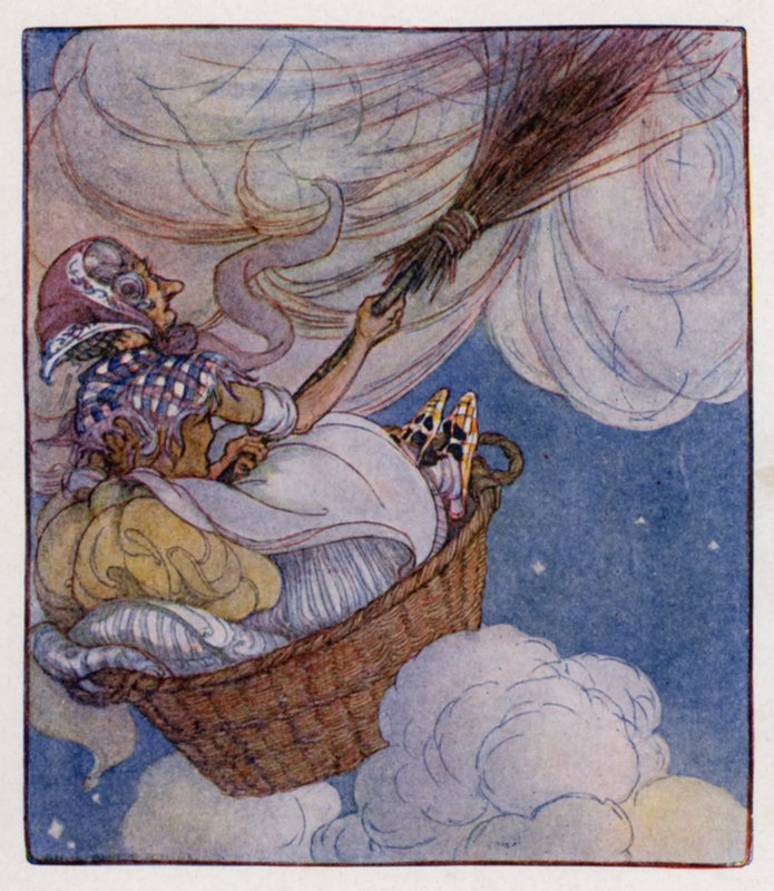 Børnerim: Der var en gammel kvinde (farve litho) af Anne (after) Anderson