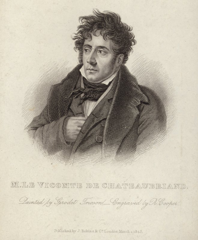 Portræt af viscount de Chateaubriand af Anne Louis Girodet de Roucy Trioson