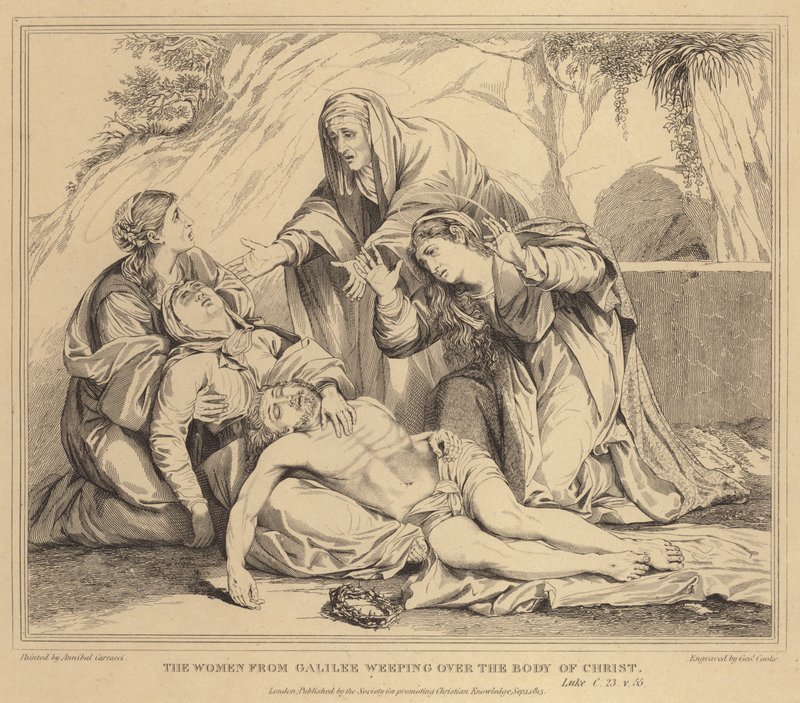 Kvinderne fra Galilæa græder over Kristi Legeme, Lukas af Annibale Carracci