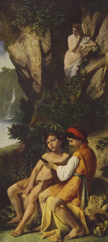 Børn laver musik (oliemaleri) af Anselm Feuerbach