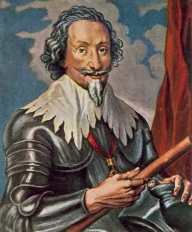 Gottfried von Pappenheim, tysk general i Trediveårskrigen (farvelitografi) af Anthony van (after) Dyck