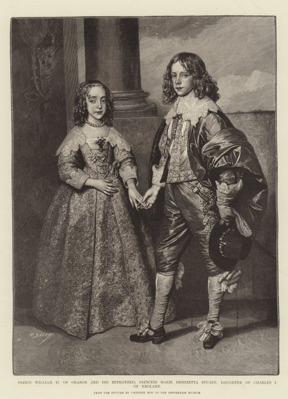 Prins William II af Orange og hans forlovede, prinsesse Marie Henrietta Stuart, datter af Charles I af England af Anthony van Dyck