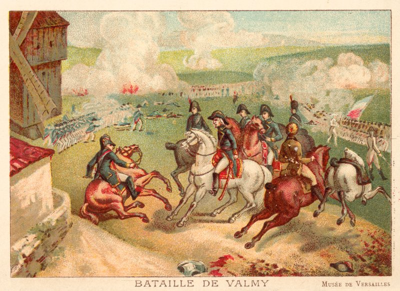 Slaget ved Valmy, Frankrig, 1792 (chromolitho) af Antoine Charles Horace Vernet