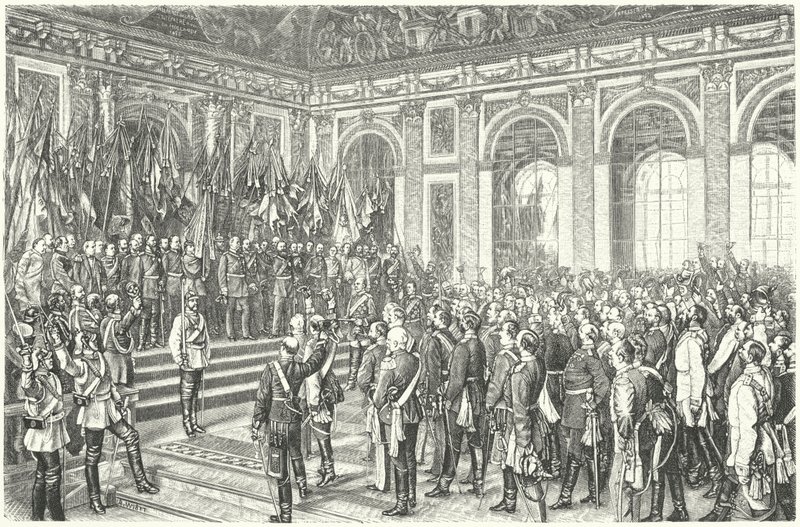 Vilhelm I af Preussen udråbte til kejser af Tyskland i Versailles af Anton Alexander von (after) Werner