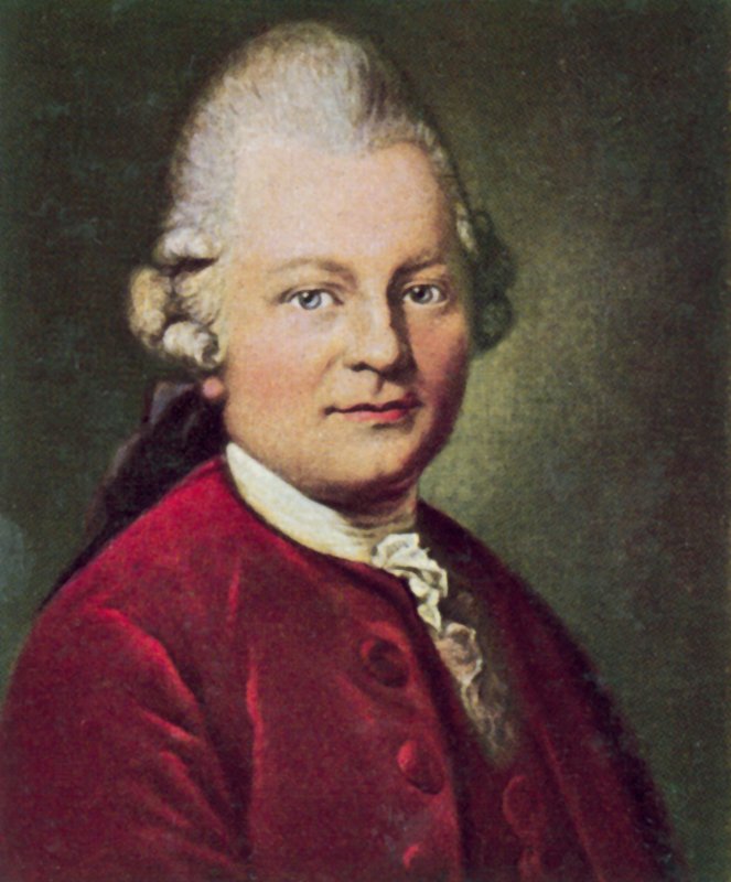 Gotthold Ephraim Lessing, tysk dramatiker og filosof (farvelitografi) af Anton Graff
