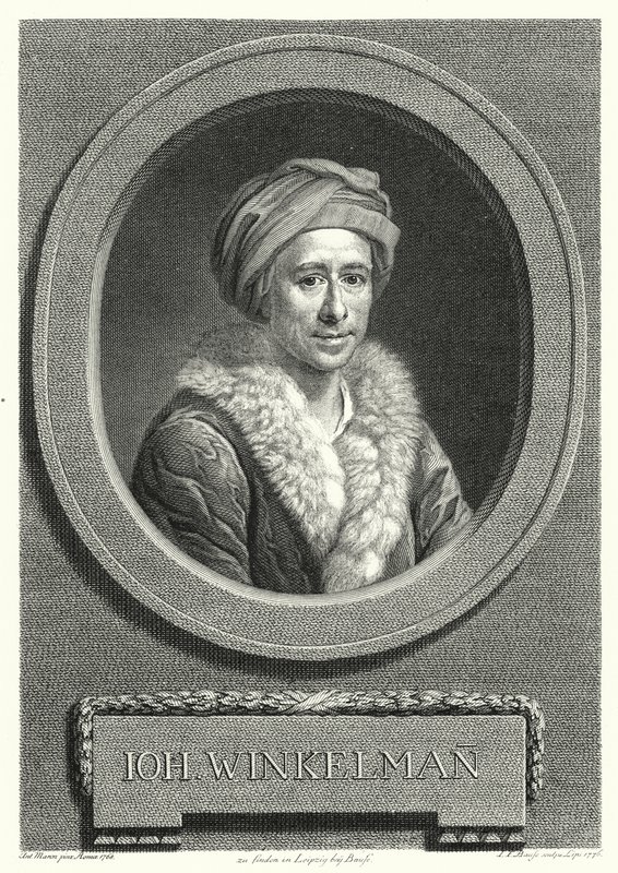 Johann Joachim Winckelmann, tysk kunsthistoriker og arkæolog (gravering) af Anton von (after) Maron