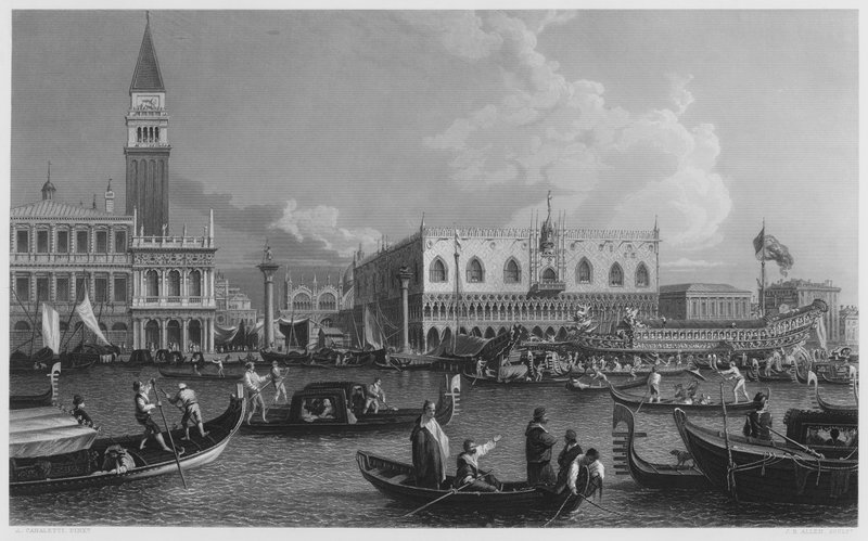 Markus, Bucentauren, fra billedet i Den Kongelige Samling (gravering) af Antonio (after) Canaletto
