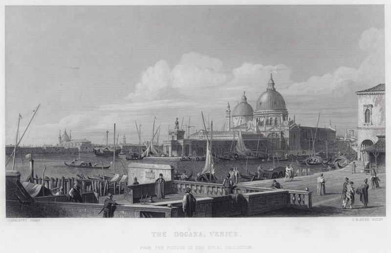 Dogana, Venedig (gravering) af Antonio (after) Canaletto