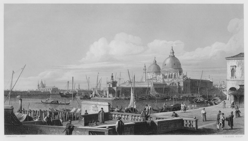 Doganaen, Venedig, fra billedet i Den Kongelige Samling (gravering) af Antonio (after) Canaletto
