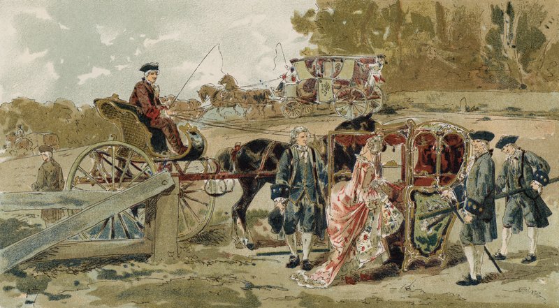 Fliguette og sedanstol, Østrigske Holland, 1700-tallet af Armand Jean Heins