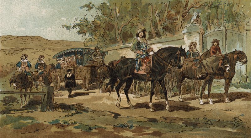 Diligence og eskorte, spanske Holland, begyndelsen af det 17. århundrede af Armand Jean Heins
