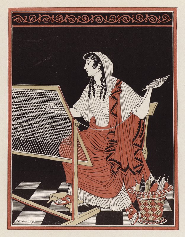 Penelopes trofasthed over for sin mand Odysseus (farve litho) af Armand Joseph Bonamy