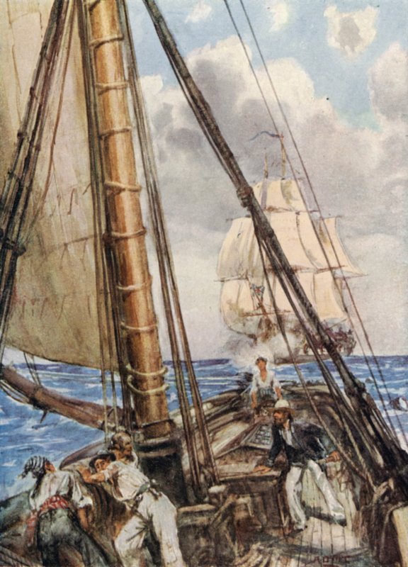 Tilfangetagelse af slaven La Jeune Estelle af en britisk fregat af Arthur David McCormick