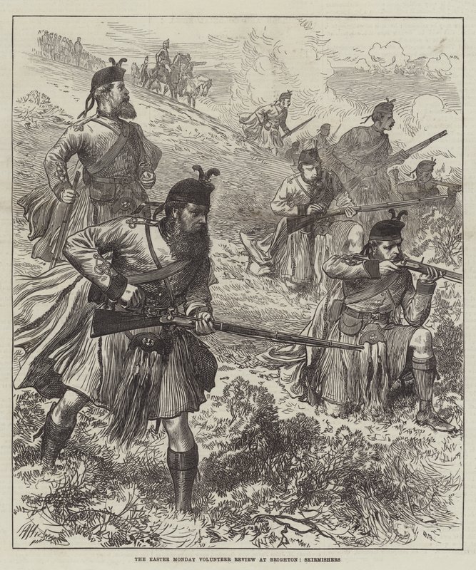 The Easter Monday Volunteer Review i Brighton, Skirmishers af Arthur Hopkins