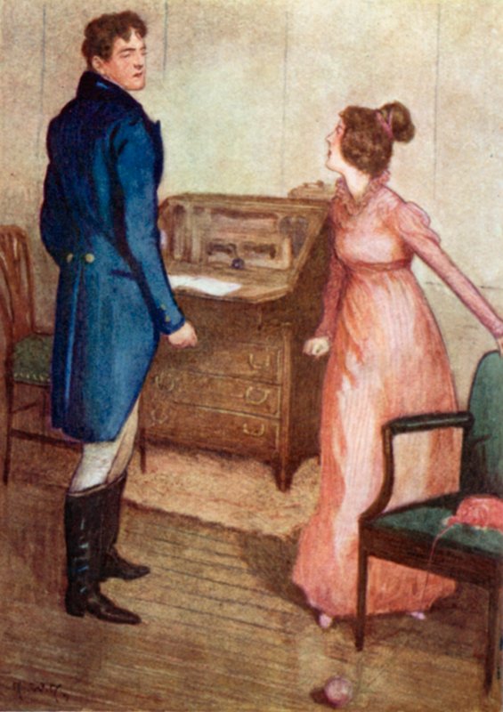 Illustration til Stolthed og fordom af Jane Austen af Arthur Wallis Mills