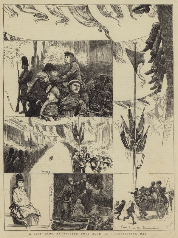 Et blad fra en kunstners notebog på Thanksgiving Day af Arthur Boyd Houghton