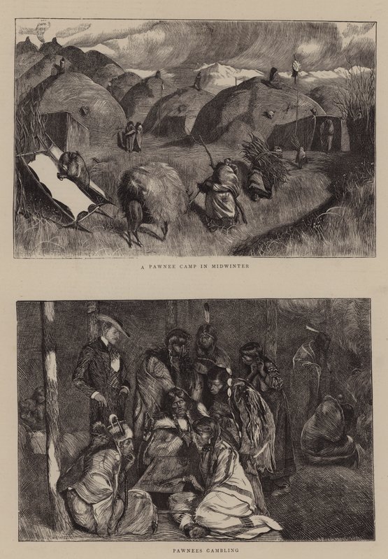 En Pawnee-lejr midtvinter af Arthur Boyd Houghton