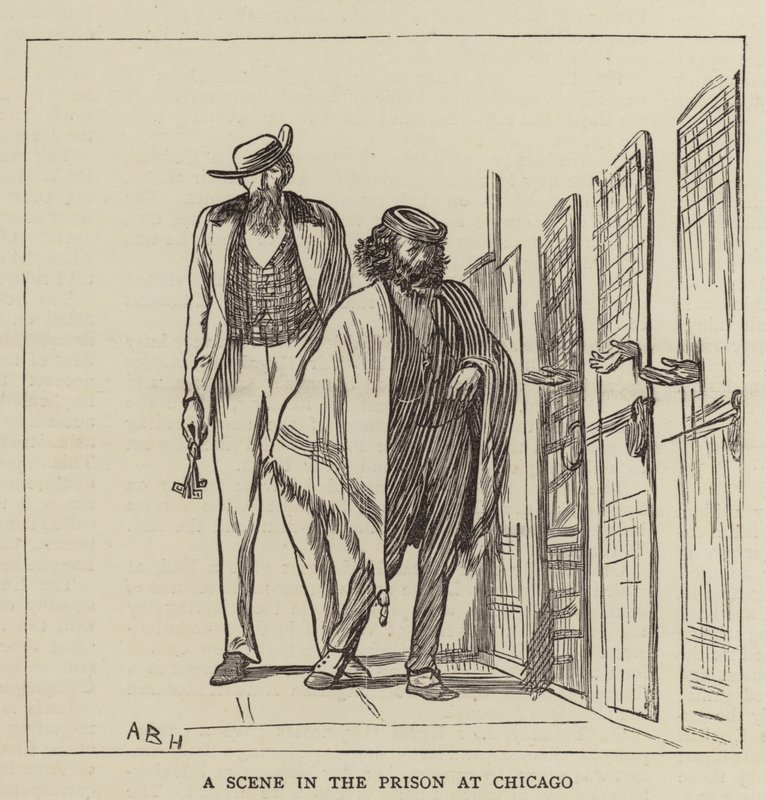 En scene i fængslet i Chicago af Arthur Boyd Houghton
