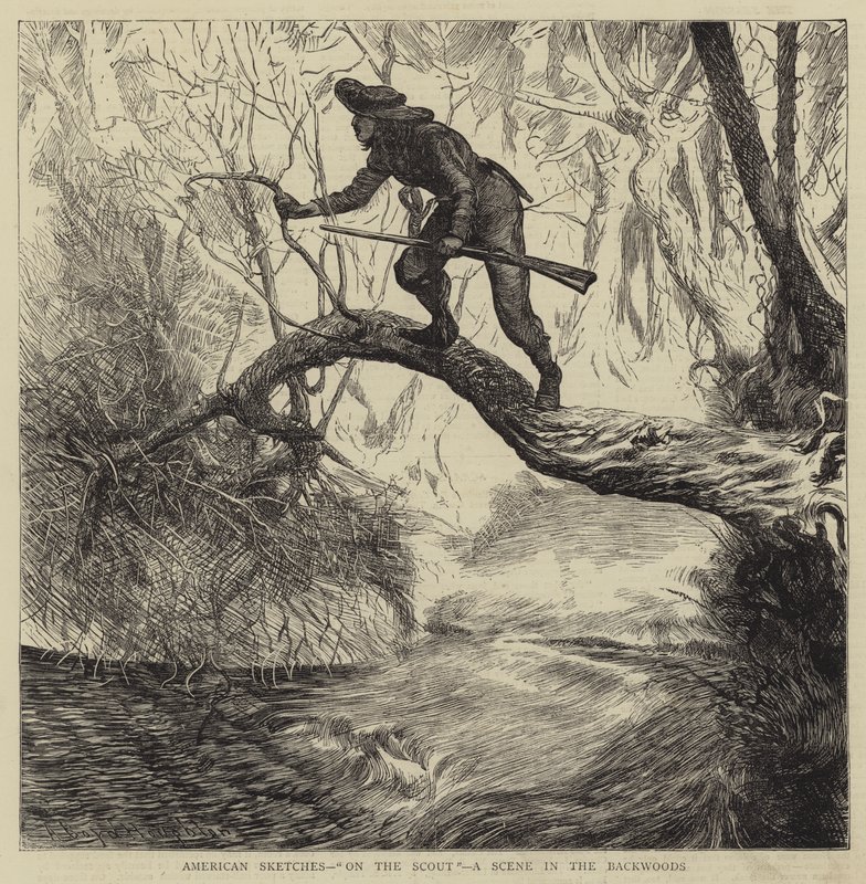 Amerikanske skitser, På spejder, en scene i bagskoven af Arthur Boyd Houghton