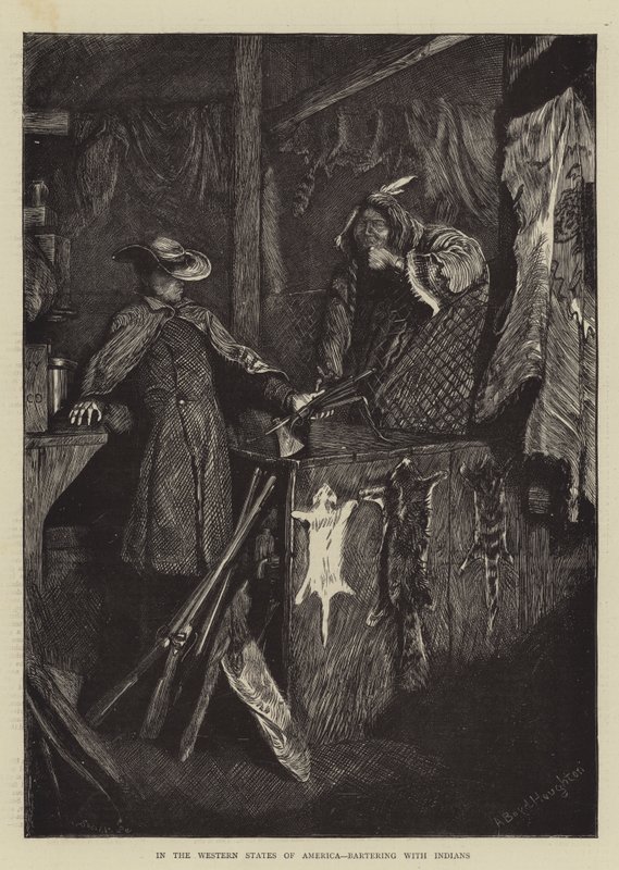 I de vestlige stater i Amerika, byttehandel med indianere af Arthur Boyd Houghton