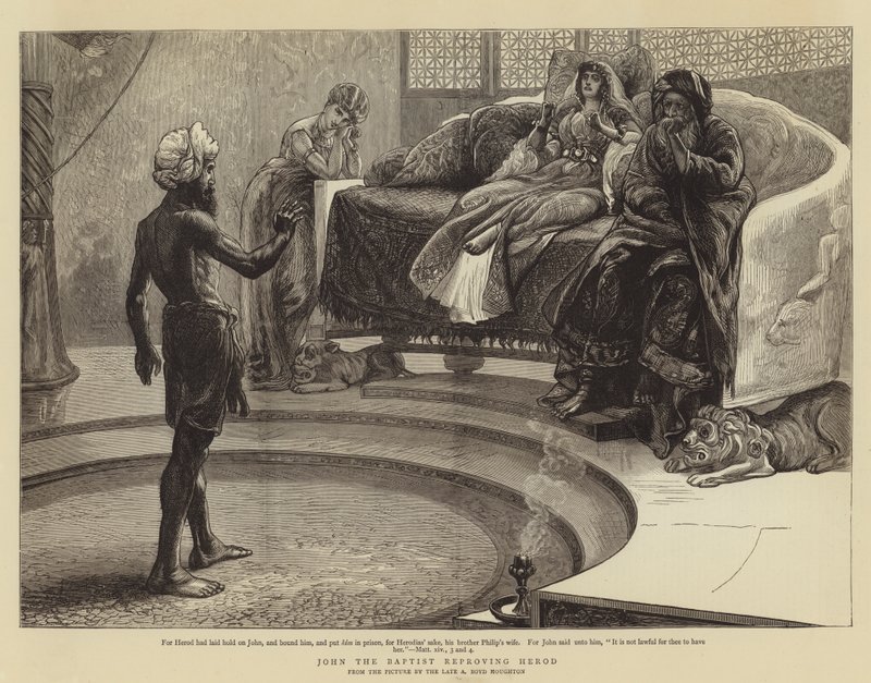 Johannes Døberen irettesætter Herodes af Arthur Boyd Houghton
