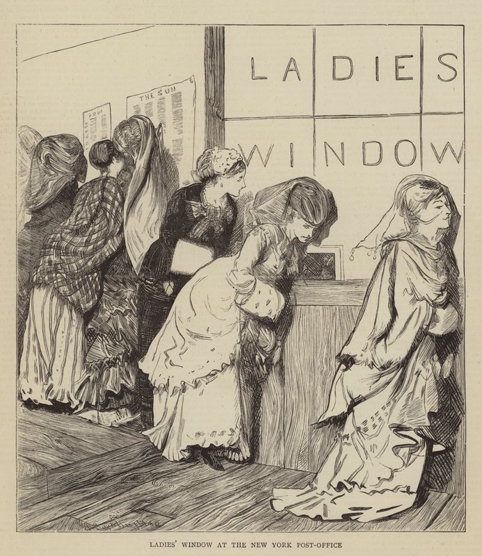 Damevindue på postkontoret i New York af Arthur Boyd Houghton