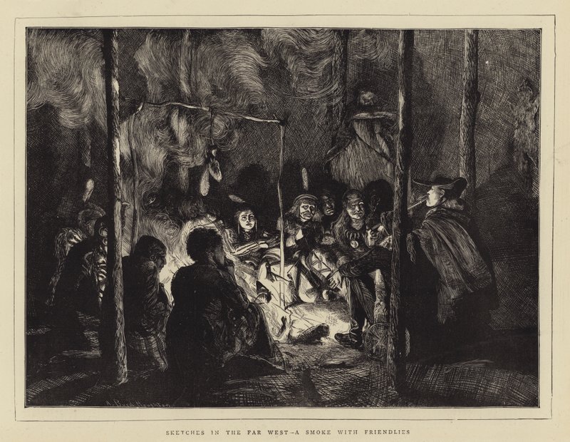 Skitser i det fjerne vest, en røg med vennerne af Arthur Boyd Houghton