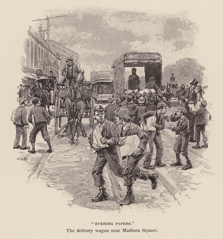 "Aftenaviser" (kobberstik) af Arthur Burdett Frost
