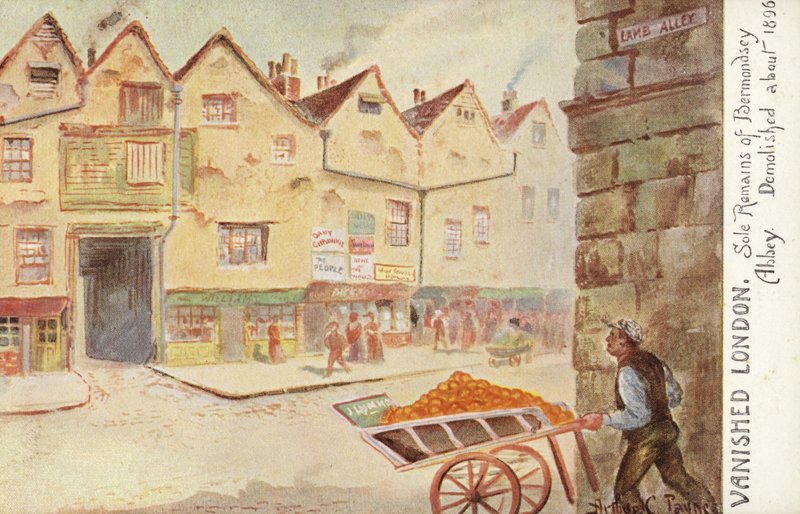 Forsvundet London - Sjælerester af Bermondsey Abbey, revet ned omkring 1896 af Arthur Charles Payne