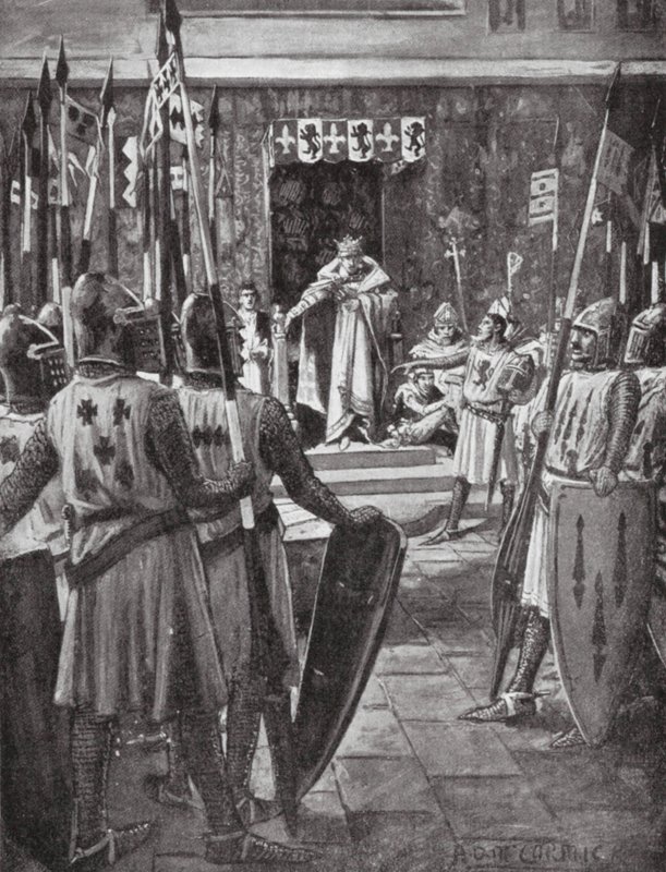 Henrik III og baronerne (litografi) af Arthur David (after) McCormick