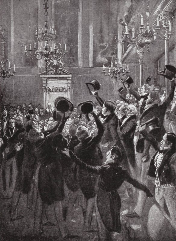 Gennemførelse af andenbehandlingen af den første reformlov (litografi) af Arthur David (after) McCormick