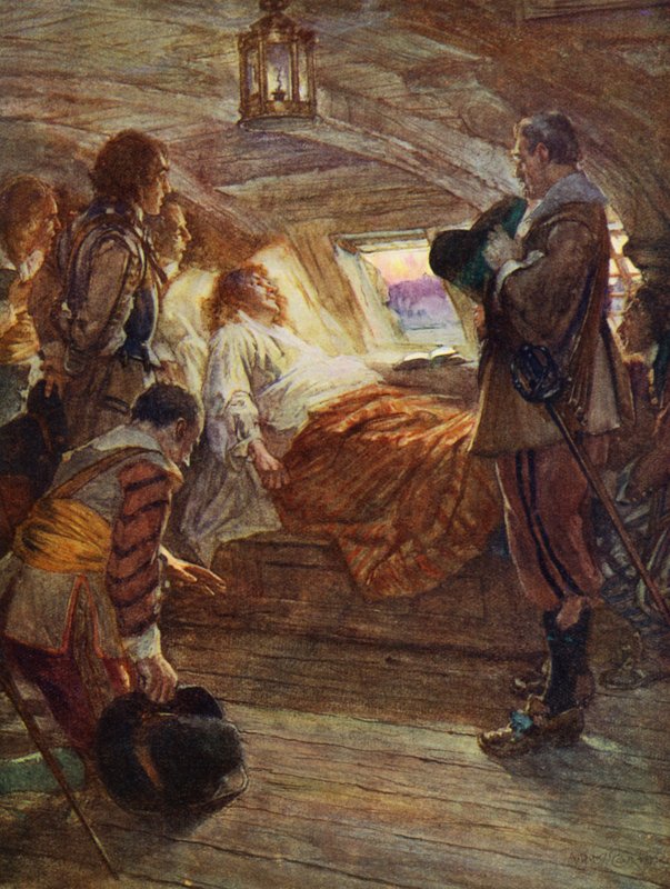 Sir Francis Drakes død af Arthur David (after) McCormick