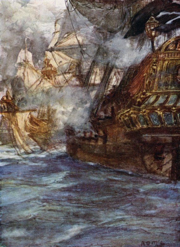 Piraten Avery, der indtager de to bevæbnede danske skibe af Arthur David McCormick
