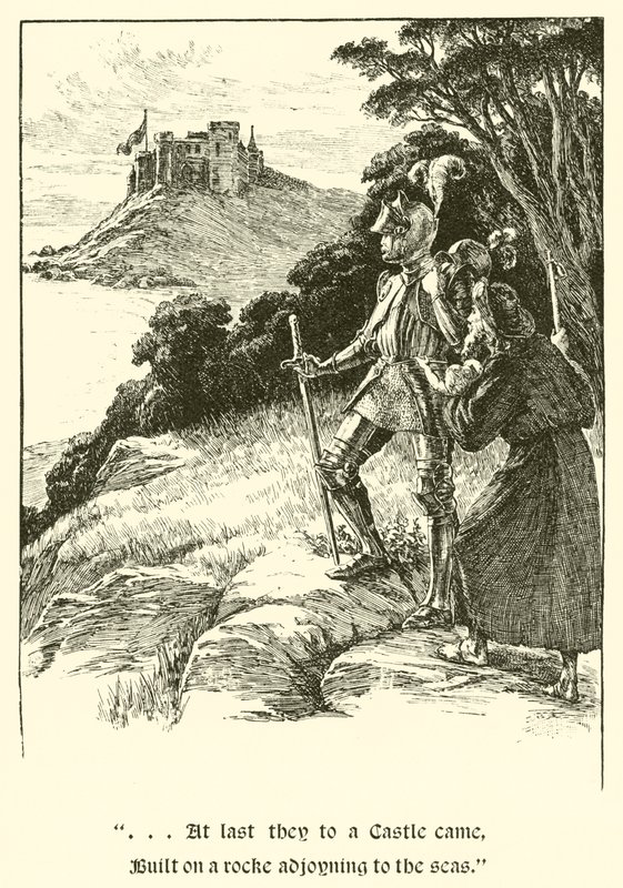 Sir Guyon, De tre søstre (gravering) af Arthur George Walker