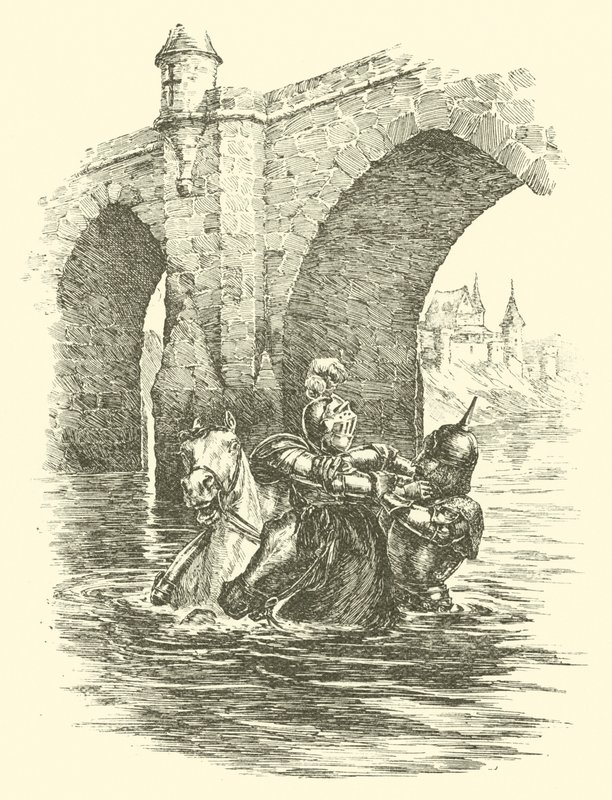 Sir Artegalls eventyr, Saracens bro (gravering) af Arthur George Walker