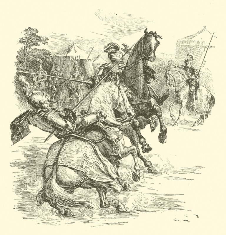 The Legend of Britomart, The Tournament (gravering) af Arthur George Walker