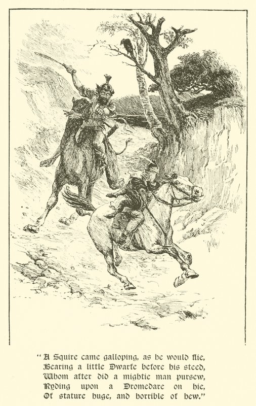 The Squire of Low Degree, The Giant with Flaming Eyes (gravering) af Arthur George Walker