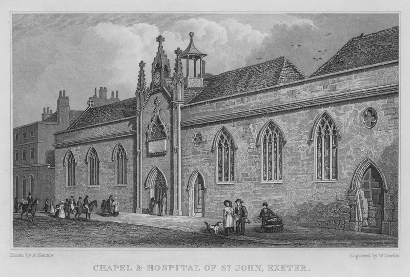 Chapel and Hospital of St John, Exeter (gravering) af Arthur Glennie