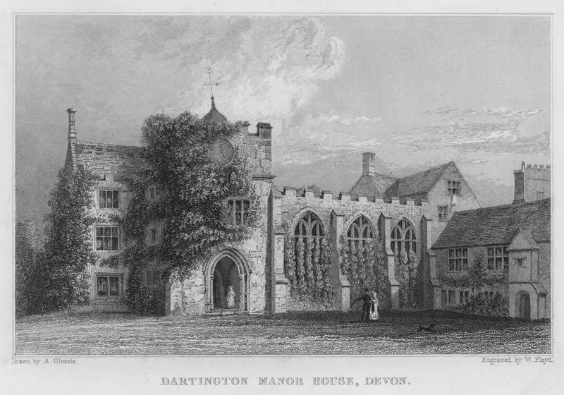 Darlington Manor House, Devon (gravering) af Arthur Glennie
