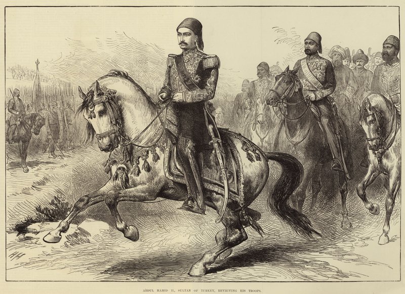 Abdul Hamid II, sultan af Tyrkiet, gennemgår sine tropper af Arthur Hopkins