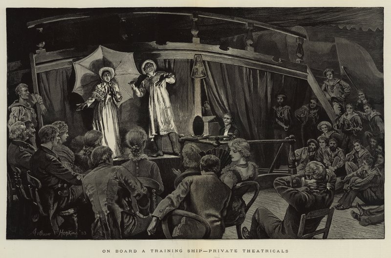 Om bord på et træningsskib, private teatre af Arthur Hopkins