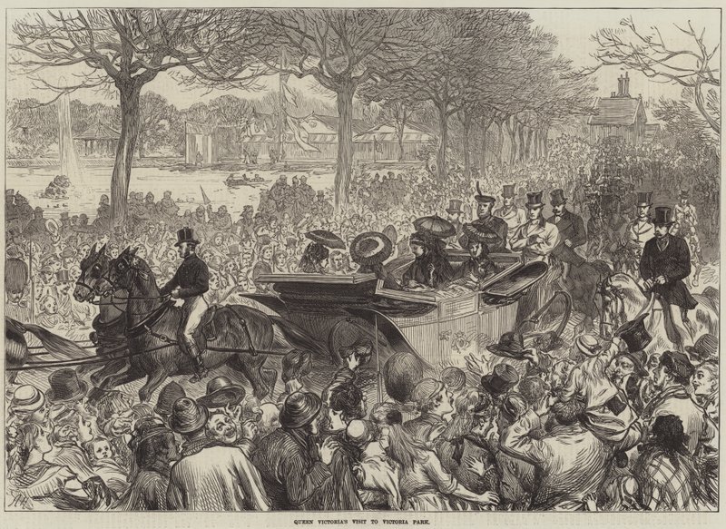 Dronning Victorias besøg i Victoria Park af Arthur Hopkins